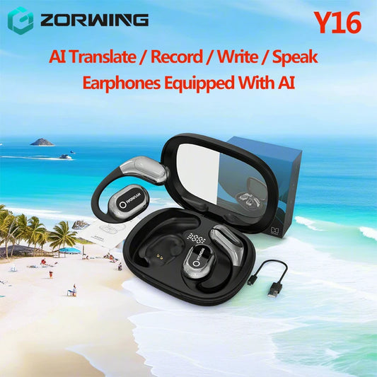 HY-Y16 Smart Earbuds Bluetooth AI Earphones Wireless Headphones for Real Time English Translation and Multilingual Conversations