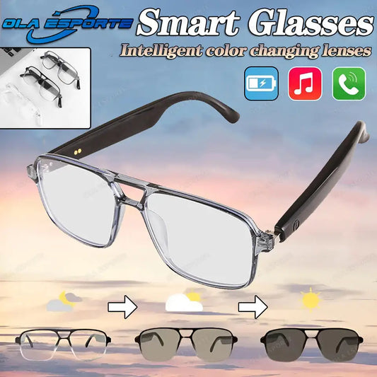 Gafas inteligentes Bluetooth con auriculares integrados, navegación por voz y lentes fotocromáticas