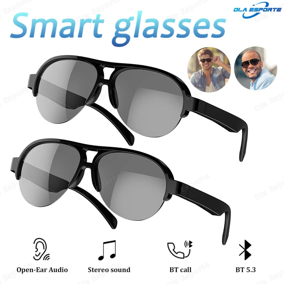 Gafas de sol inteligentes con llamada Bluetooth, deportivas y batería de larga duración