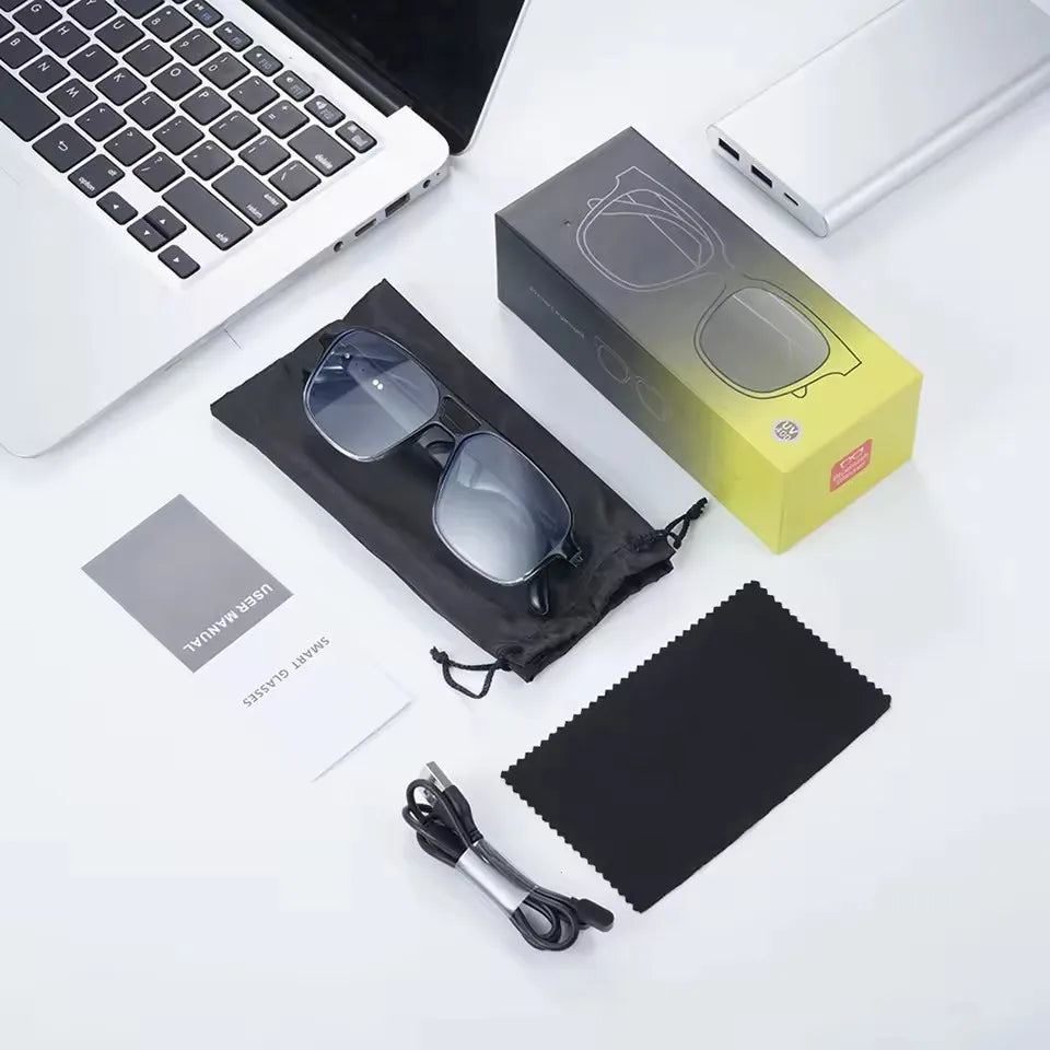 Gafas inteligentes Bluetooth con auriculares integrados, navegación por voz y lentes fotocromáticas
