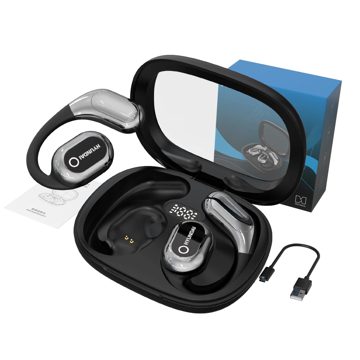 HY-Y16 Smart Earbuds Bluetooth AI Earphones Wireless Headphones for Real Time English Translation and Multilingual Conversations