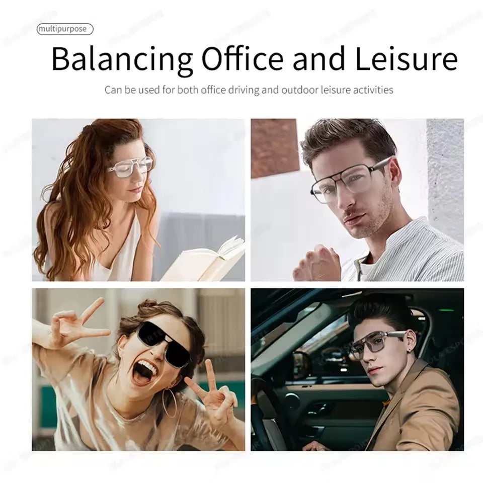 Gafas inteligentes Bluetooth con auriculares integrados, navegación por voz y lentes fotocromáticas