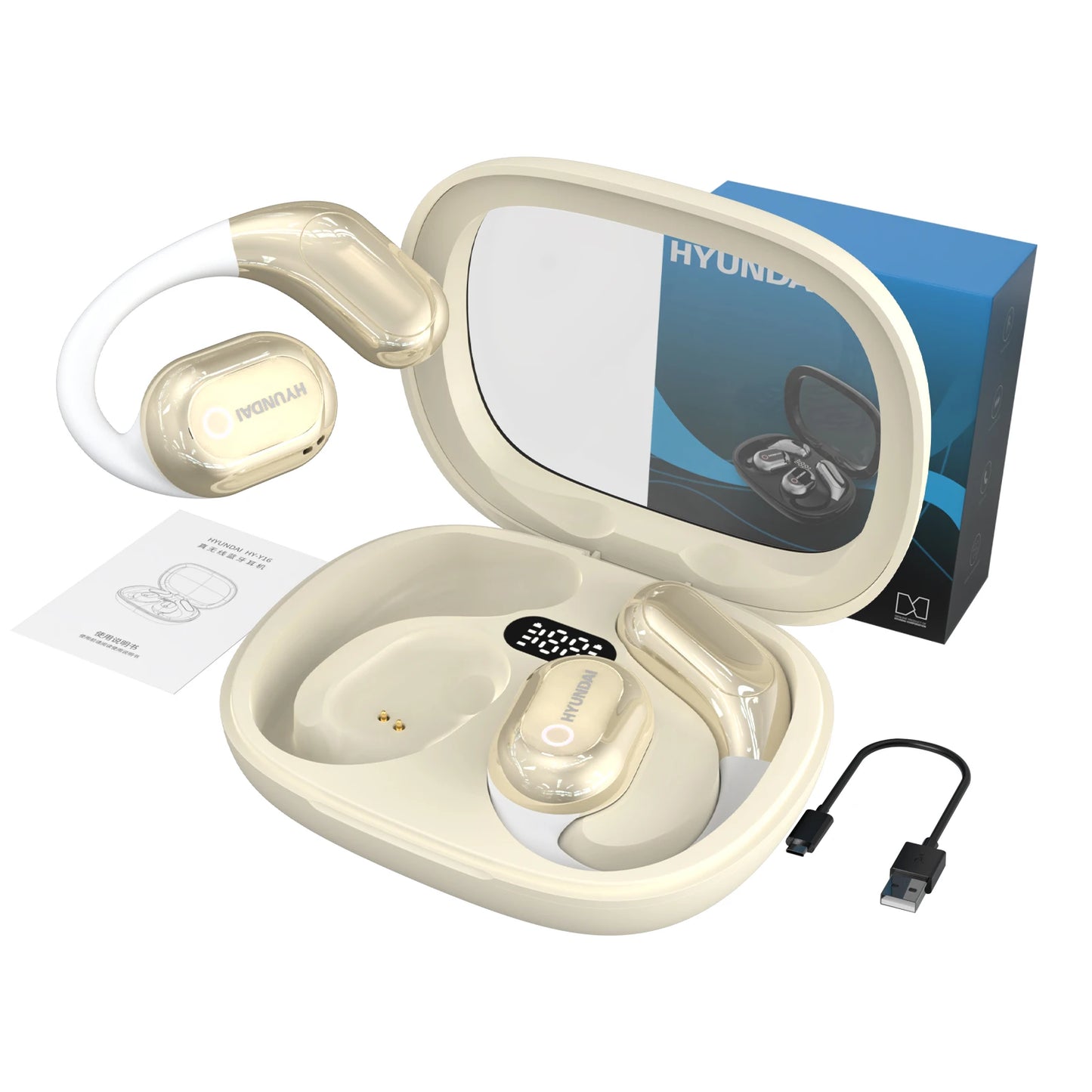 HY-Y16 Smart Earbuds Bluetooth AI Earphones Wireless Headphones for Real Time English Translation and Multilingual Conversations