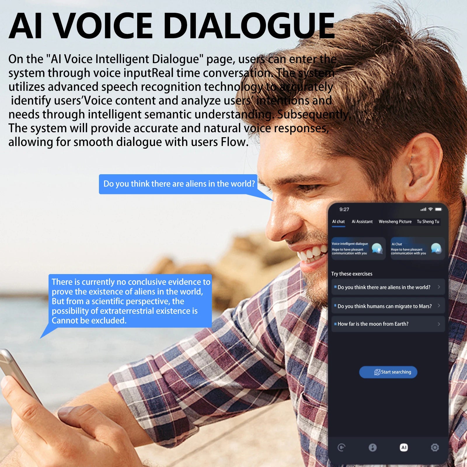 HY-Y16 Smart Earbuds Bluetooth AI Earphones Wireless Headphones for Real Time English Translation and Multilingual Conversations